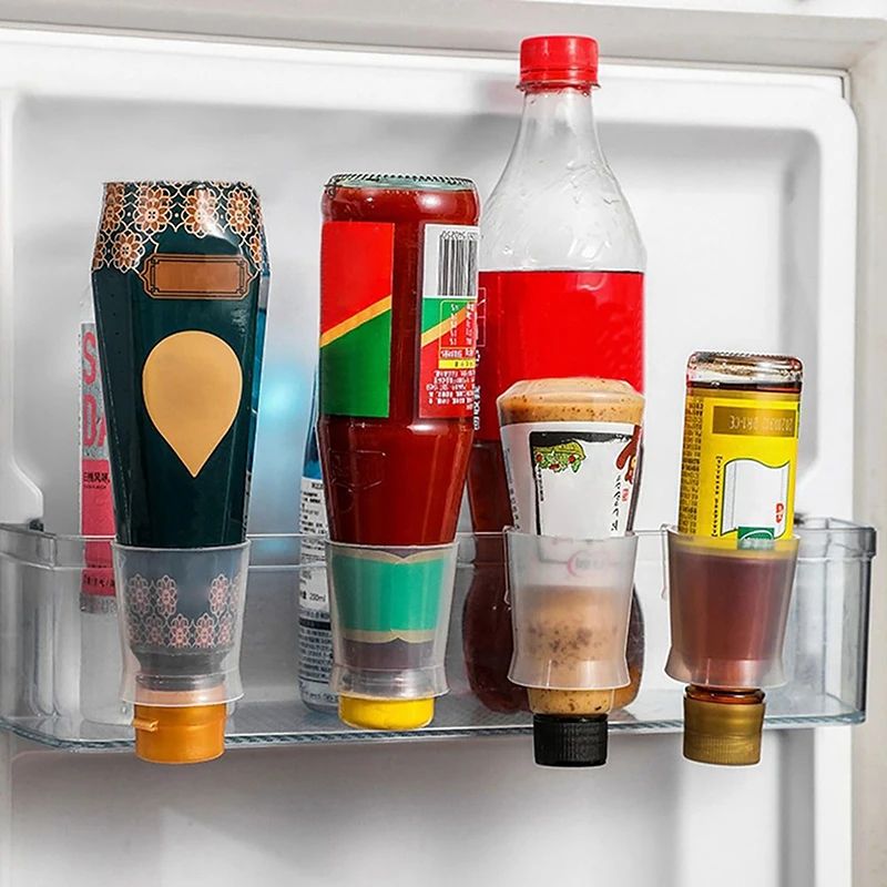 2-Pack Adjustable Refrigerator Door Organizer Racks for Seasoning Bottles