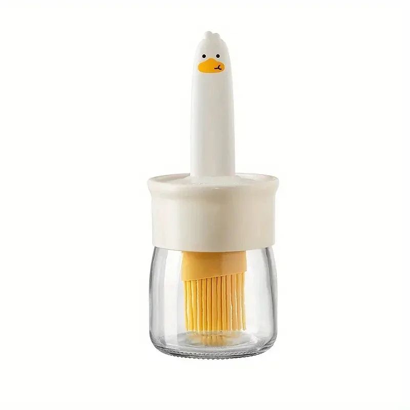 2-in-1 oil dispenser bottle with brush, Heat-Resistant Silicone Basting Brush & Mess-Free cooking oil bottle
