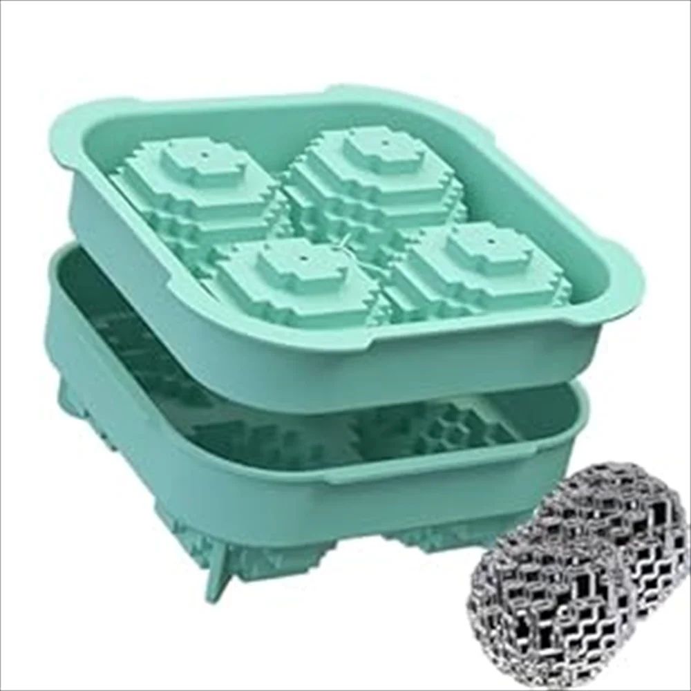 Large Silicone Ice Cube Mold with Lid – Jumbo Whiskey Ice Cube Maker for Bourbon & Cocktails