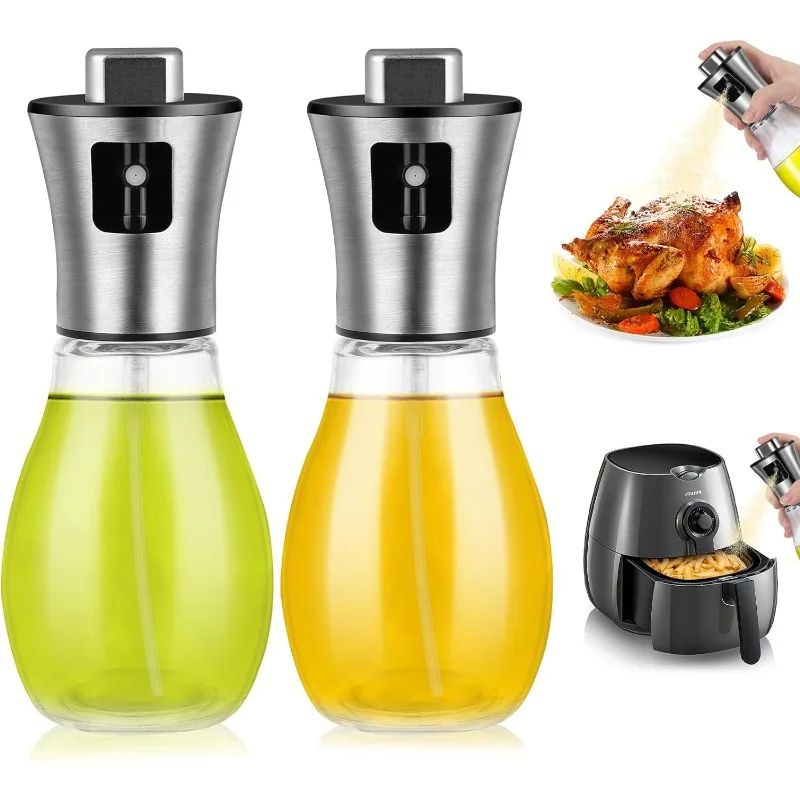 200ml Air Fryer Oil Sprayer – Refillable Oil Spray Bottle for Olive Oil, Vinegar & Cooking Mist Control