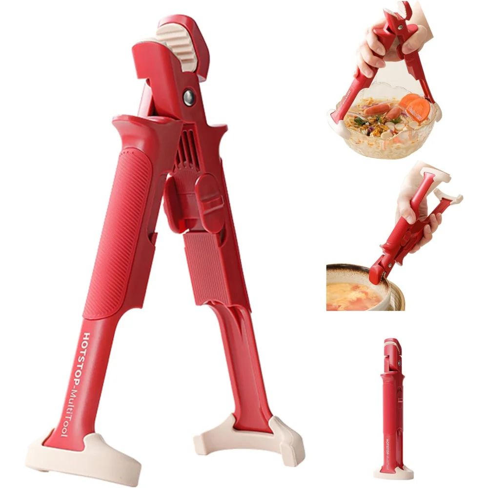 2-in-1 Anti-Scald Dish Holder & Microwave Plate Lifter with Anti-Slip Handle