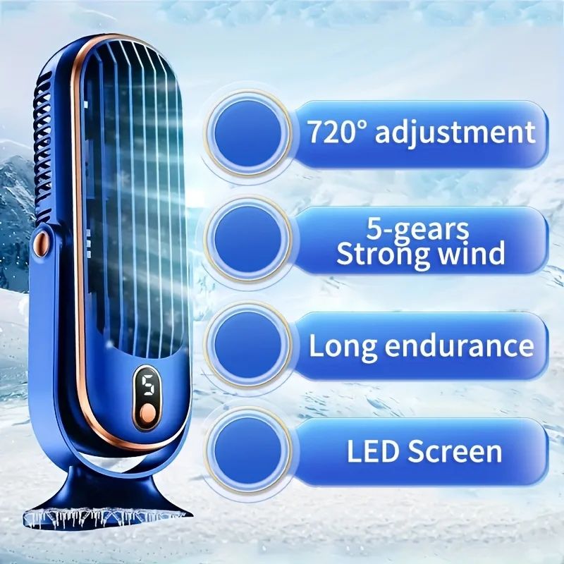 Technology Fan USB desktop tower fan with LED Display, 5-Speed quiet desk f | Inspire ...