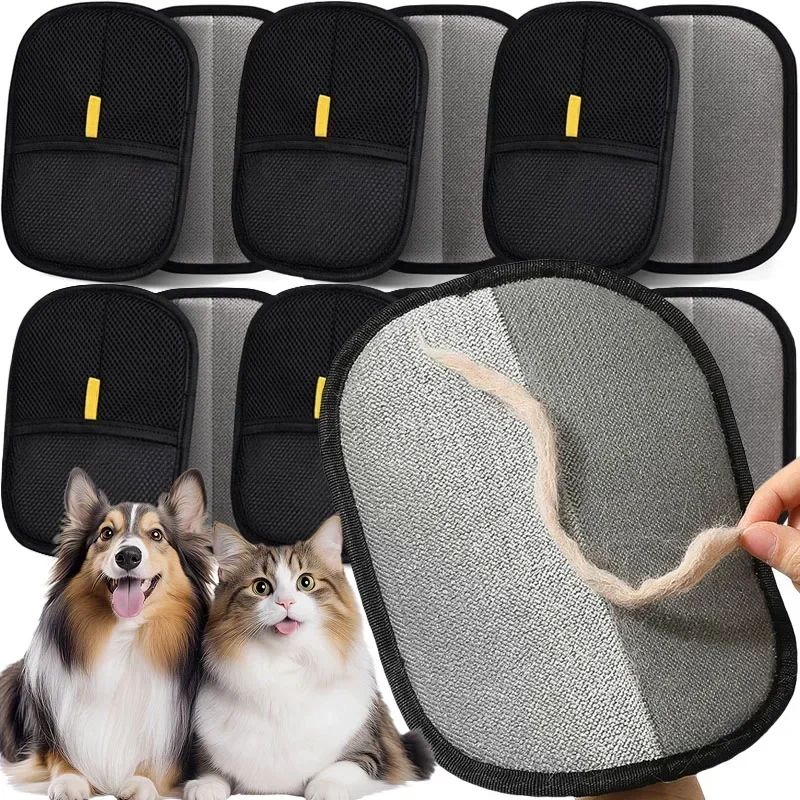 Premium Pet Hair Remover Gloves & Deshedding Brush Glove Kit – All-Surface Pet Grooming Gloves for Cats & Dogs