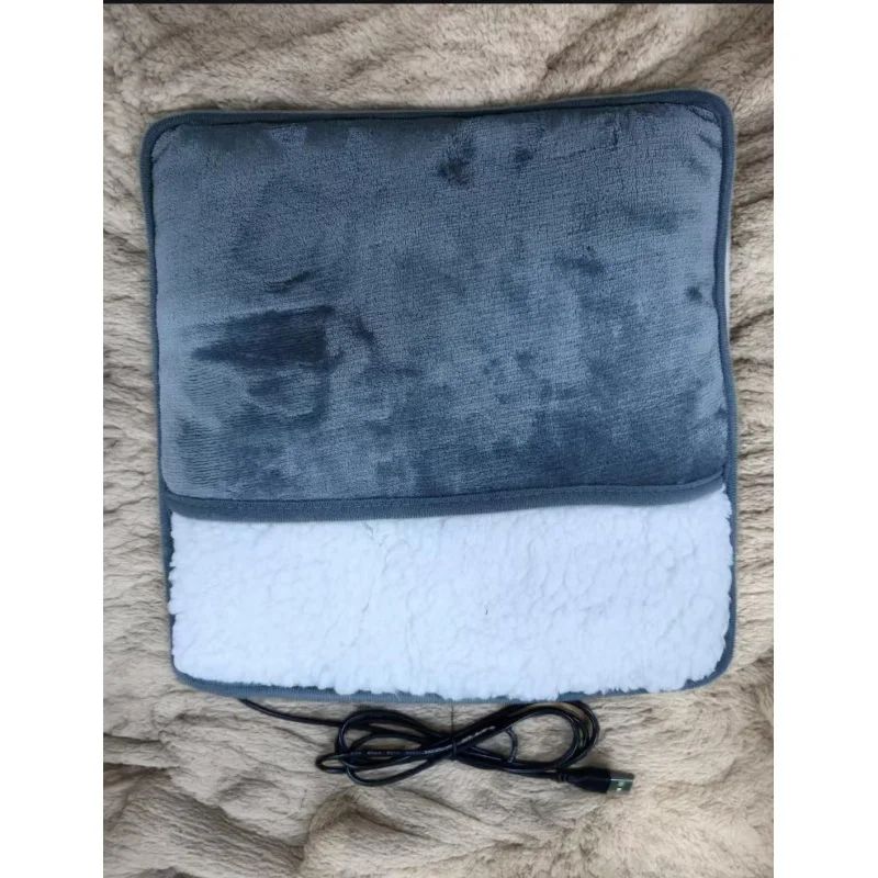Constant-Heat USB foot warmer Plush Mat, Washable Electric Heating Pad for Cozy Feet