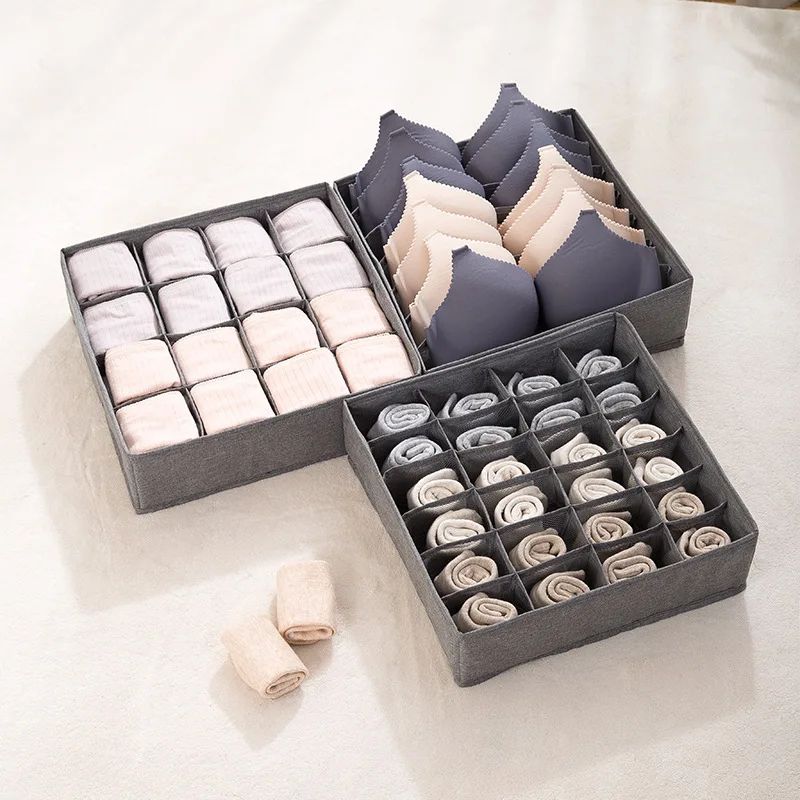 Foldable Grid Drawer Organizer Box for Socks, Underwear & Le | Inspire ...