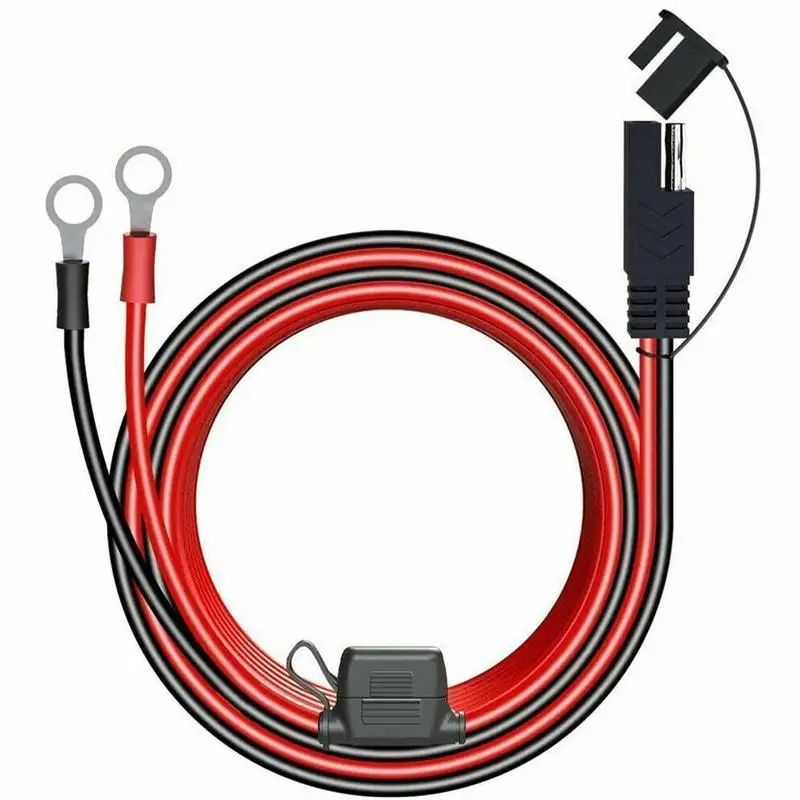 Quick Release SAE to O-Ring Battery Charging Lead with Inline Fuse for Motorcycles and Cars