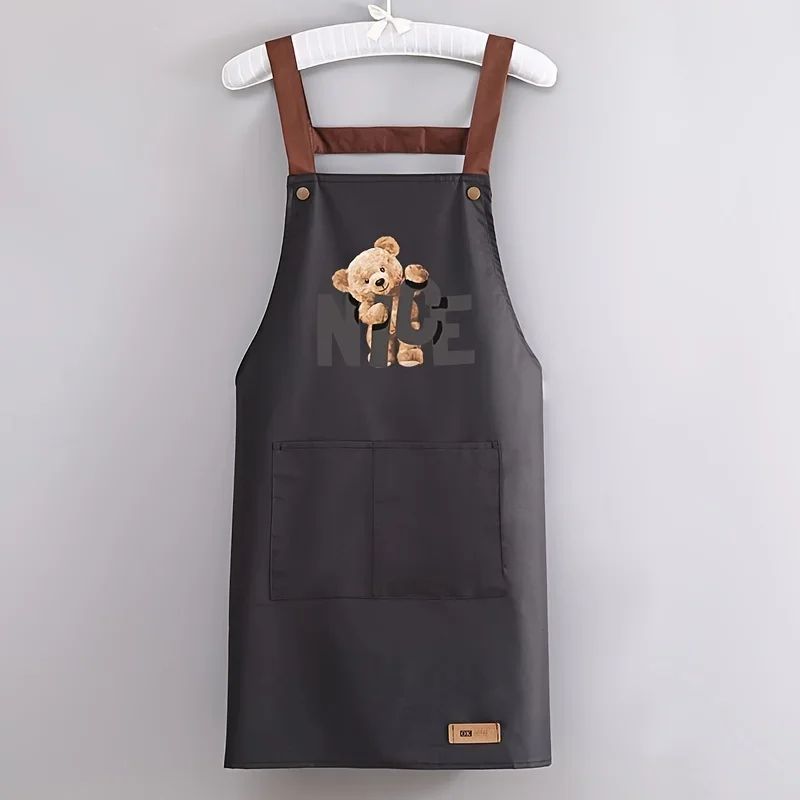 Waterproof Canvas Cooking Apron for Men & Women, Oil-Resistant kitchen apron with Adjustable Neck Strap
