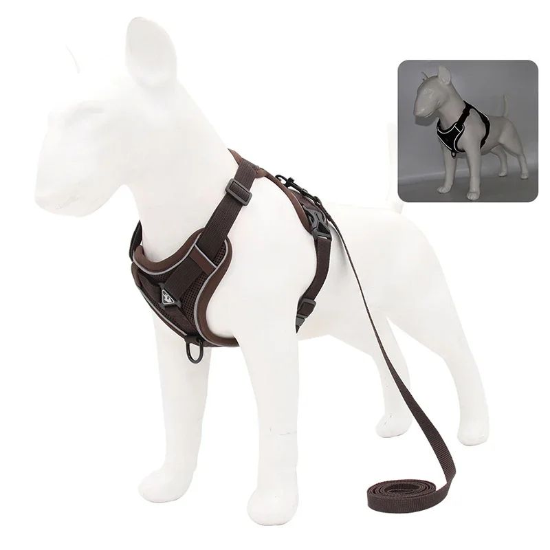 No-Pull Reflective Mesh Harness & Leash Set for Small Dogs and Cats, Adjustable Comfort Vest
