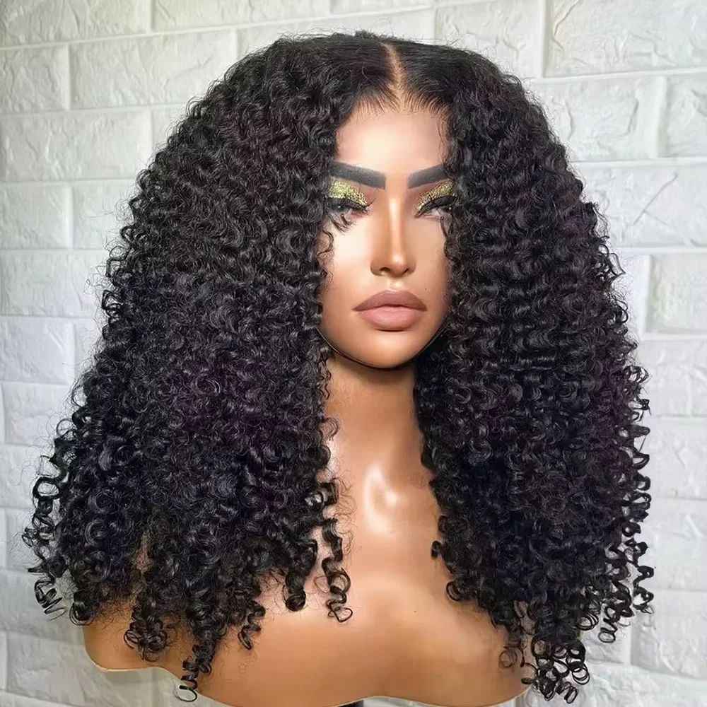 Kinky Curly 13x6 HD Lace Frontal Glueless Human Hair Wig – 4C Afro Curly Volume