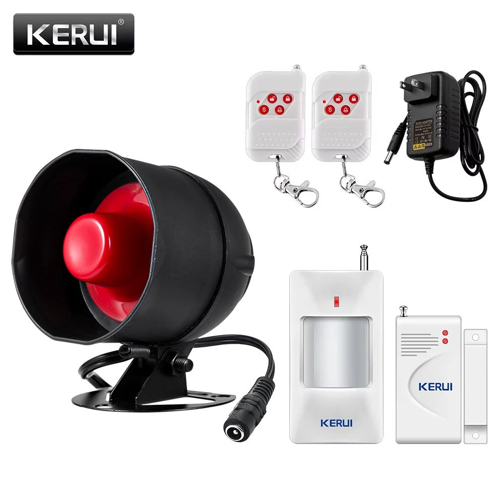 KERUI Standalone Siren Wireless Burglar Alarm with PIR Motion Sensor for Garage & Home