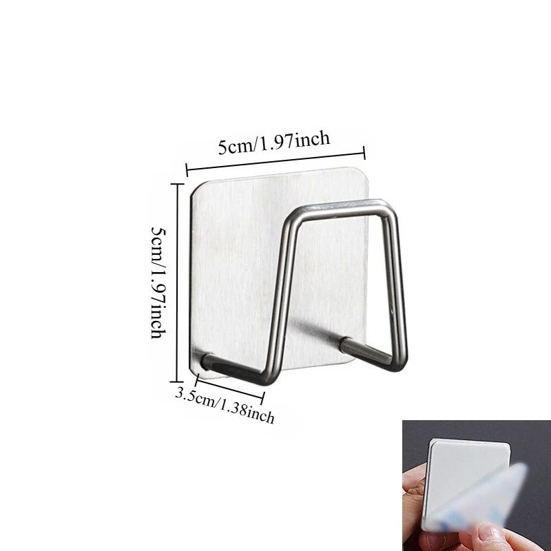 2-Pack Stainless Steel Sink Sponge Rack – Adhesive, No-Drill Inner-Wall Organizer