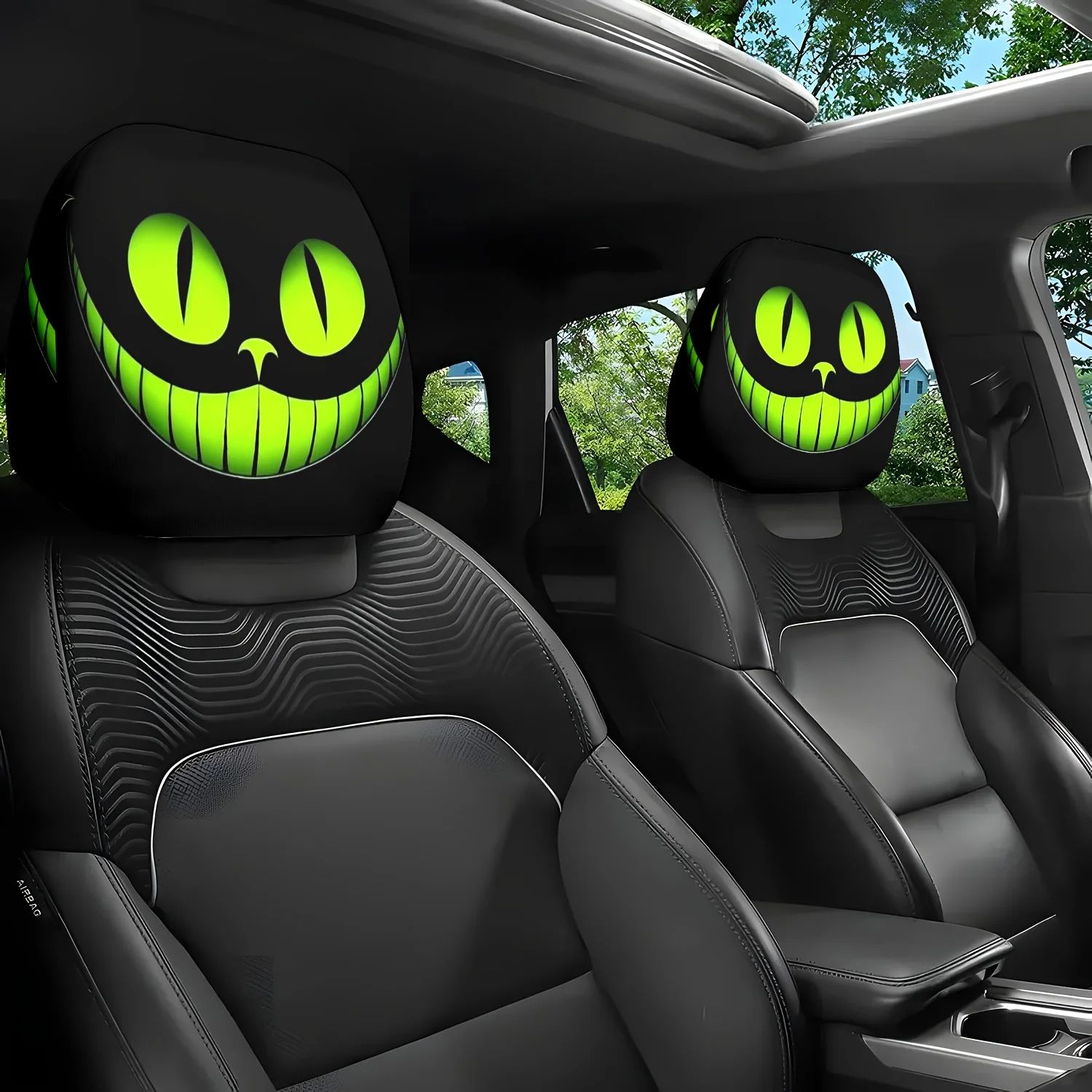 Mystical Cat Eye Car Headrest Covers (2-Pack) Universal Seat Headrest Protector