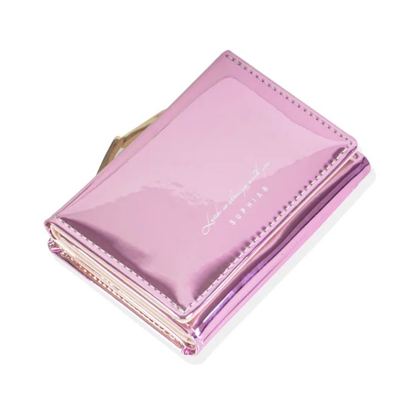 PU leather wallet Womens Compact Clutch - Short Hasp card holder wallet with Coin Pockets