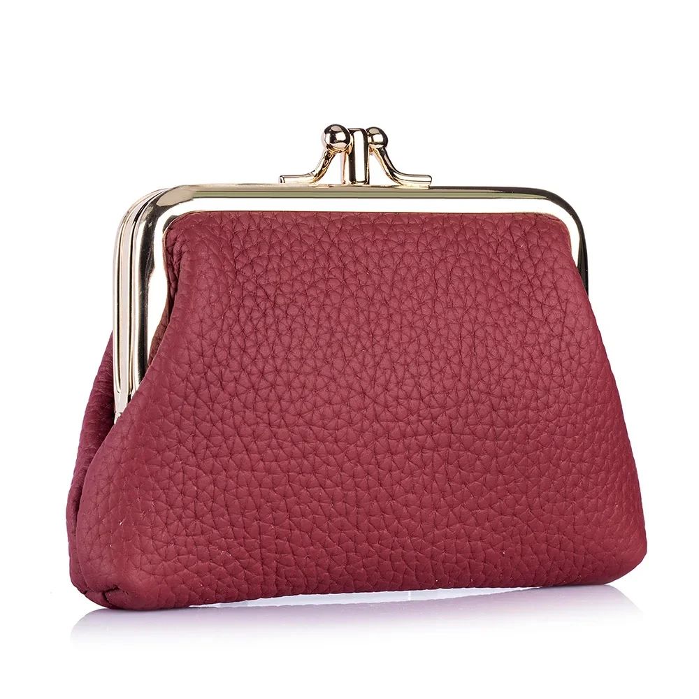 Everyday genuine leather womens wallet - Small Hasp Coin Purse with Roomy Change Storage