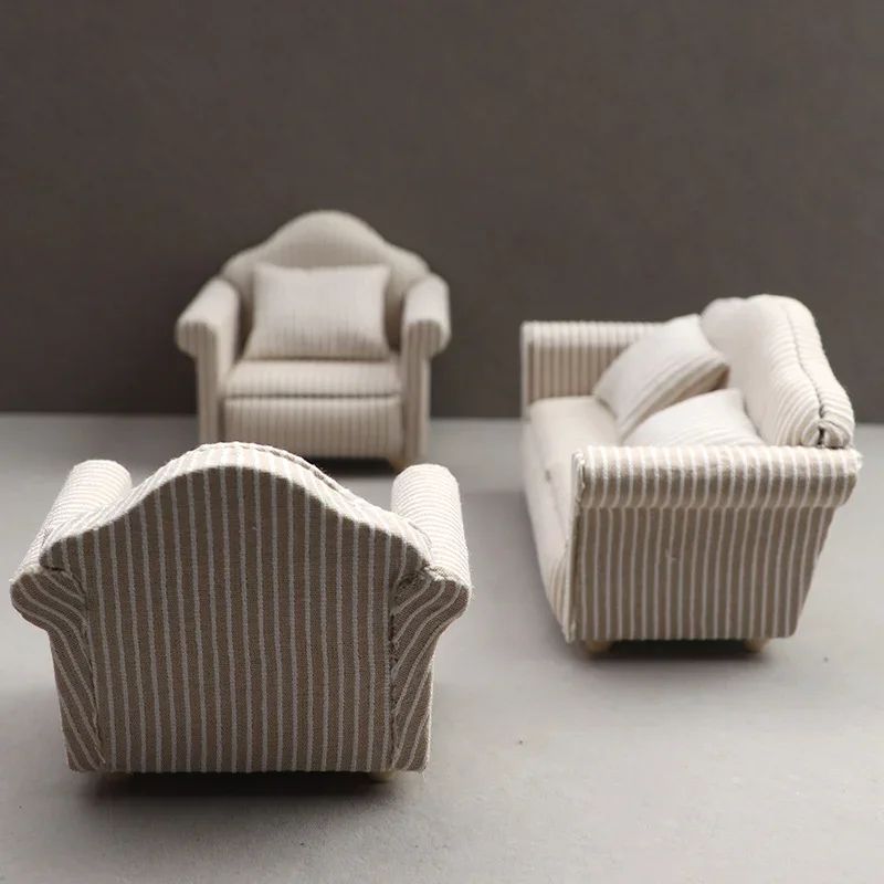 Cozy Neutral Dollhouse Mini Sofa Set with Pillows for Miniat | Inspire ...