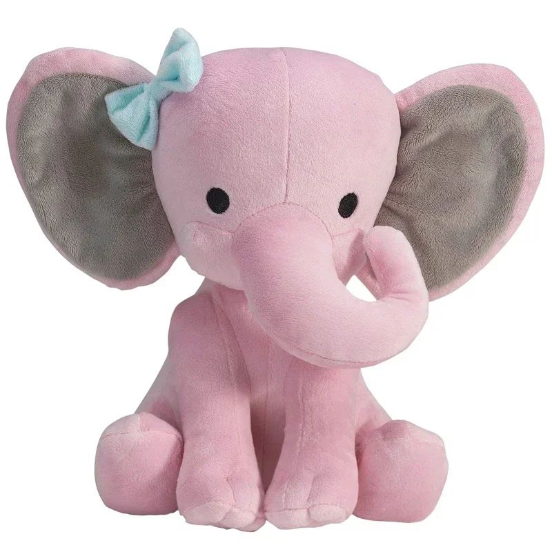 10-Inch Gray Elephant Plush Pillow - Soft Kawaii Stuffed Animal for Babies & Cozy Decor
