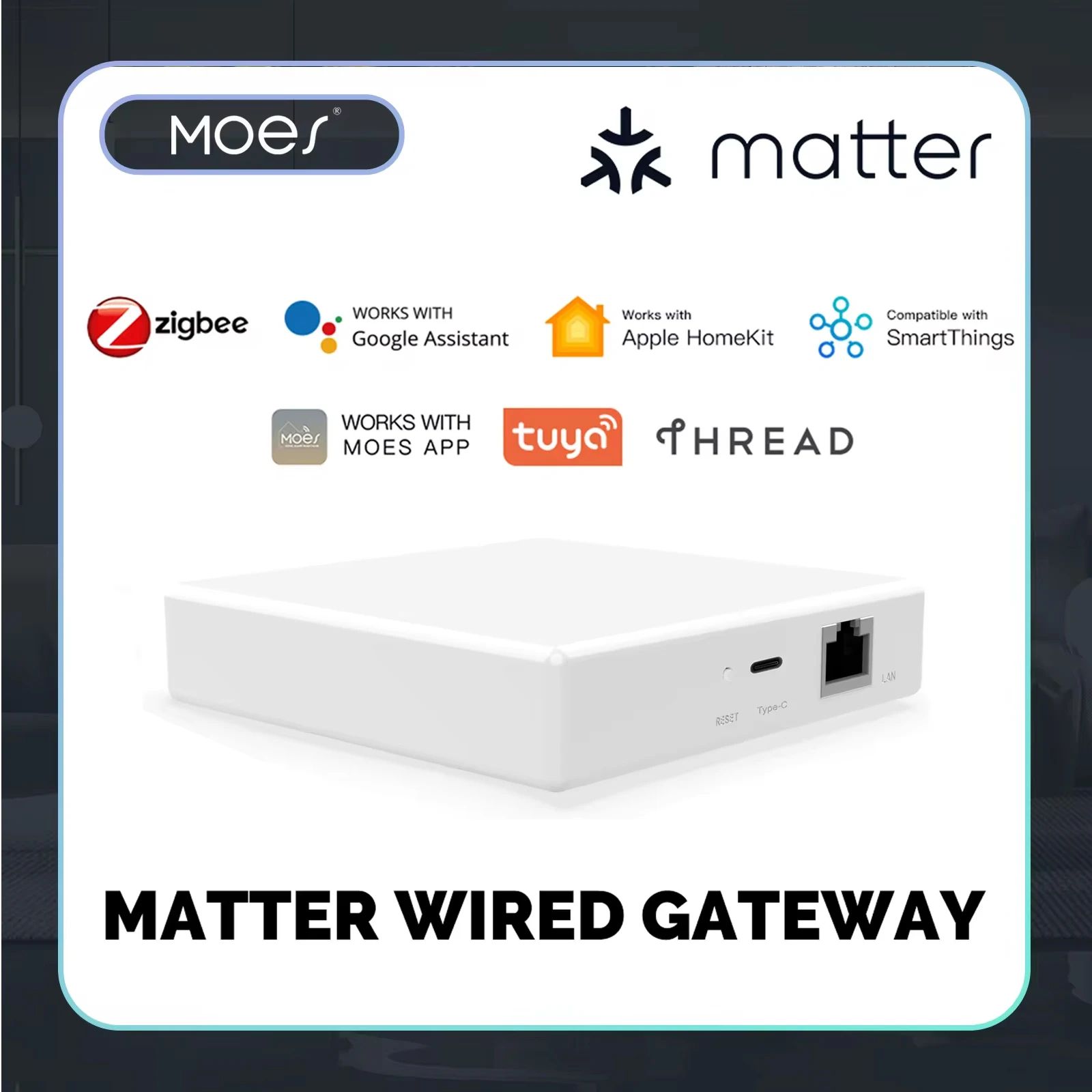 MOES Smart Home Matter Gateway - Cross-Platform Zigbee & Voice Control Hub