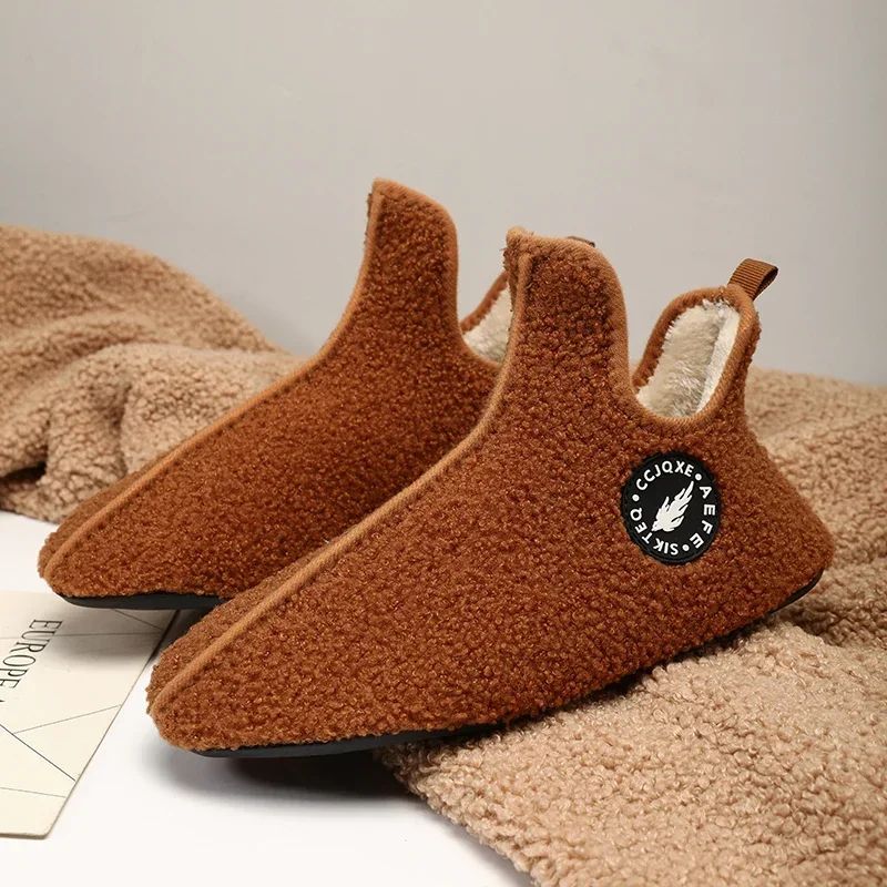CozyGrip Mens Winter Slippers - Warm Non-Slip House Slippers for Couples