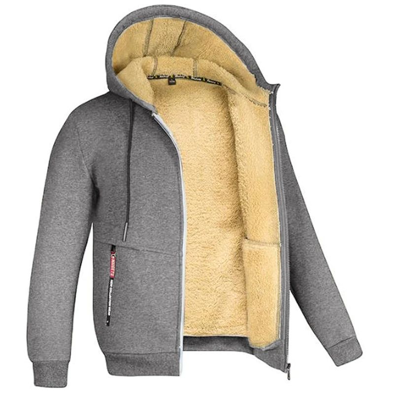 Mens Full-Zip Fleece Hoodie Jacket for Casual Streetwear & Winter Comfort