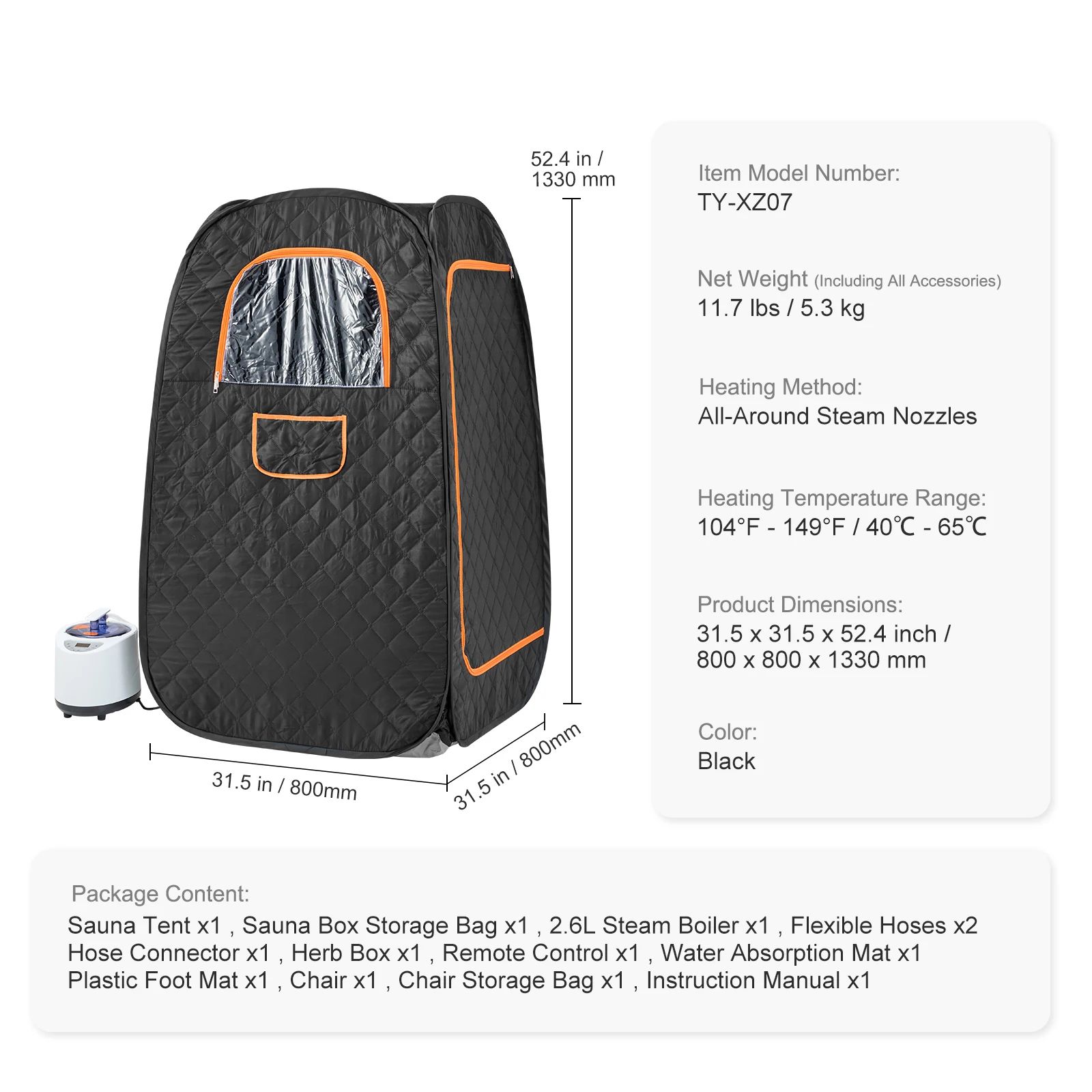 Compact Home Steam Therapy Sauna Tent - Portable Steam Sauna Tent for Detox & Relaxation