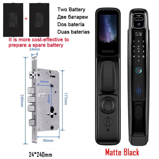 Tuya Wi-Fi Face Recognition Door Lock with Camera & Video Intercom - Smart Home Security Lock
