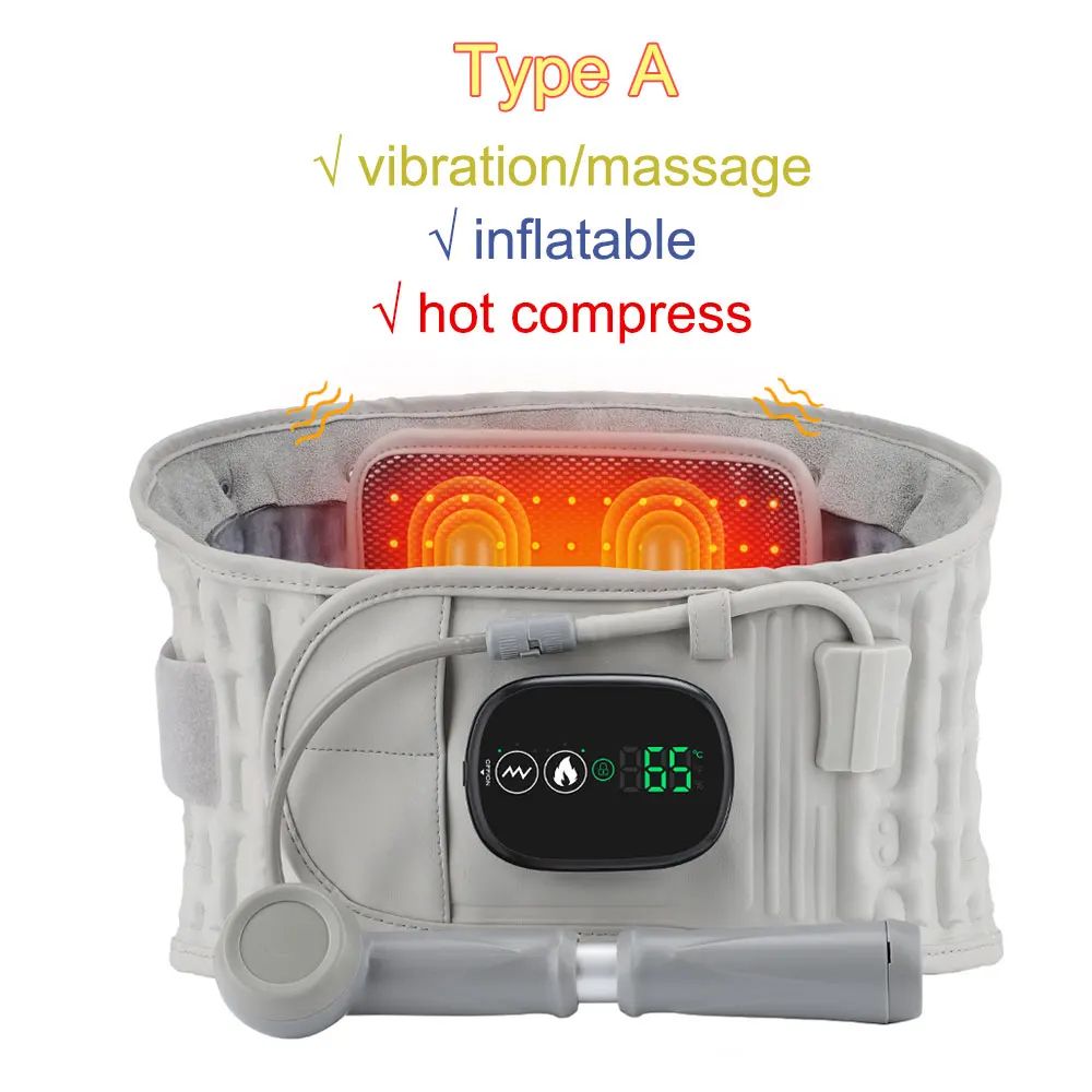 TheraWarm Inflatable Heating Waist Massager with Vibration & Back Support