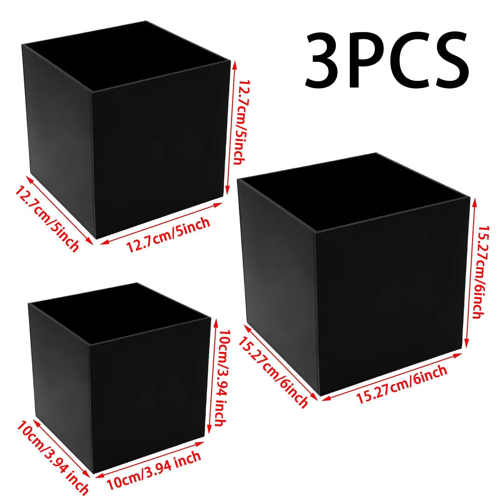 Acrylic Buffet Risers Set (3 or 6 pcs) Stackable Dessert Table Display Stand Clear Acrylic Display Risers