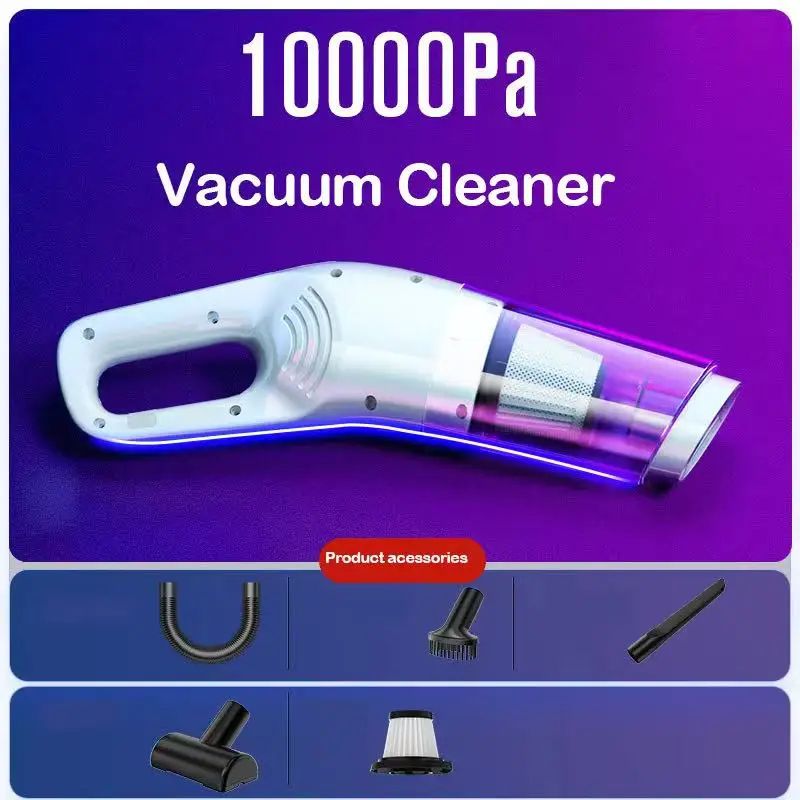 PowerClean 10000PA Handheld Vacuum Cleaner – Portable Cordless Car & Home Pet Hair Remover