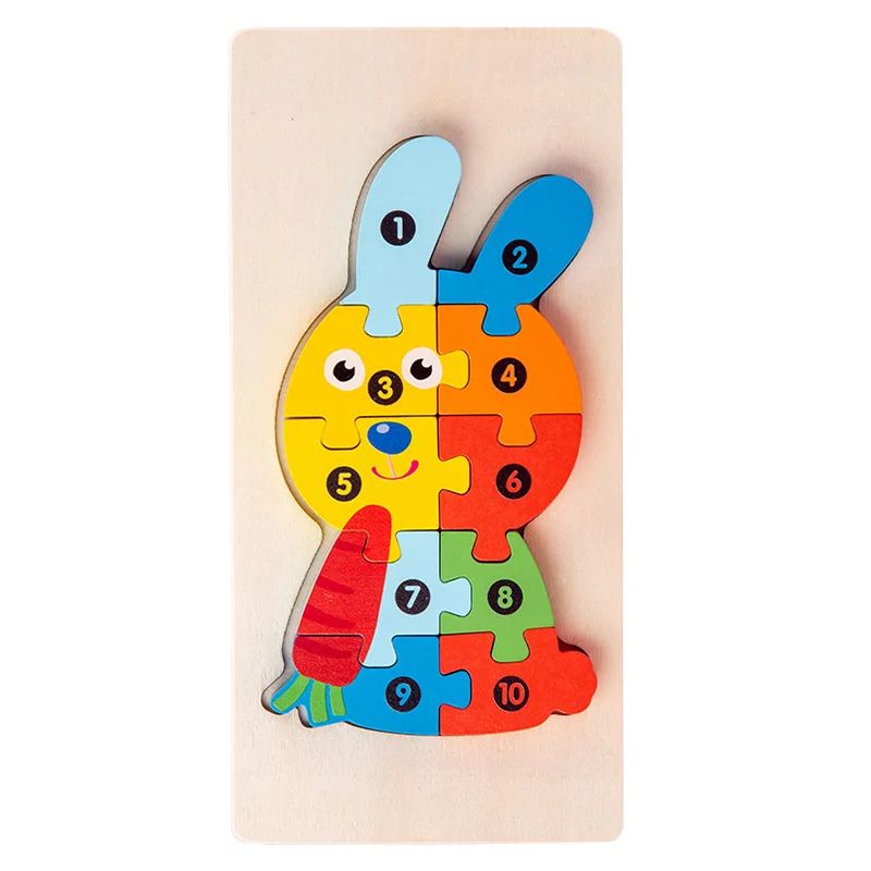 Montessori 3D Wooden Dinosaur Puzzle for Toddlers Shape and Color Learning Toy