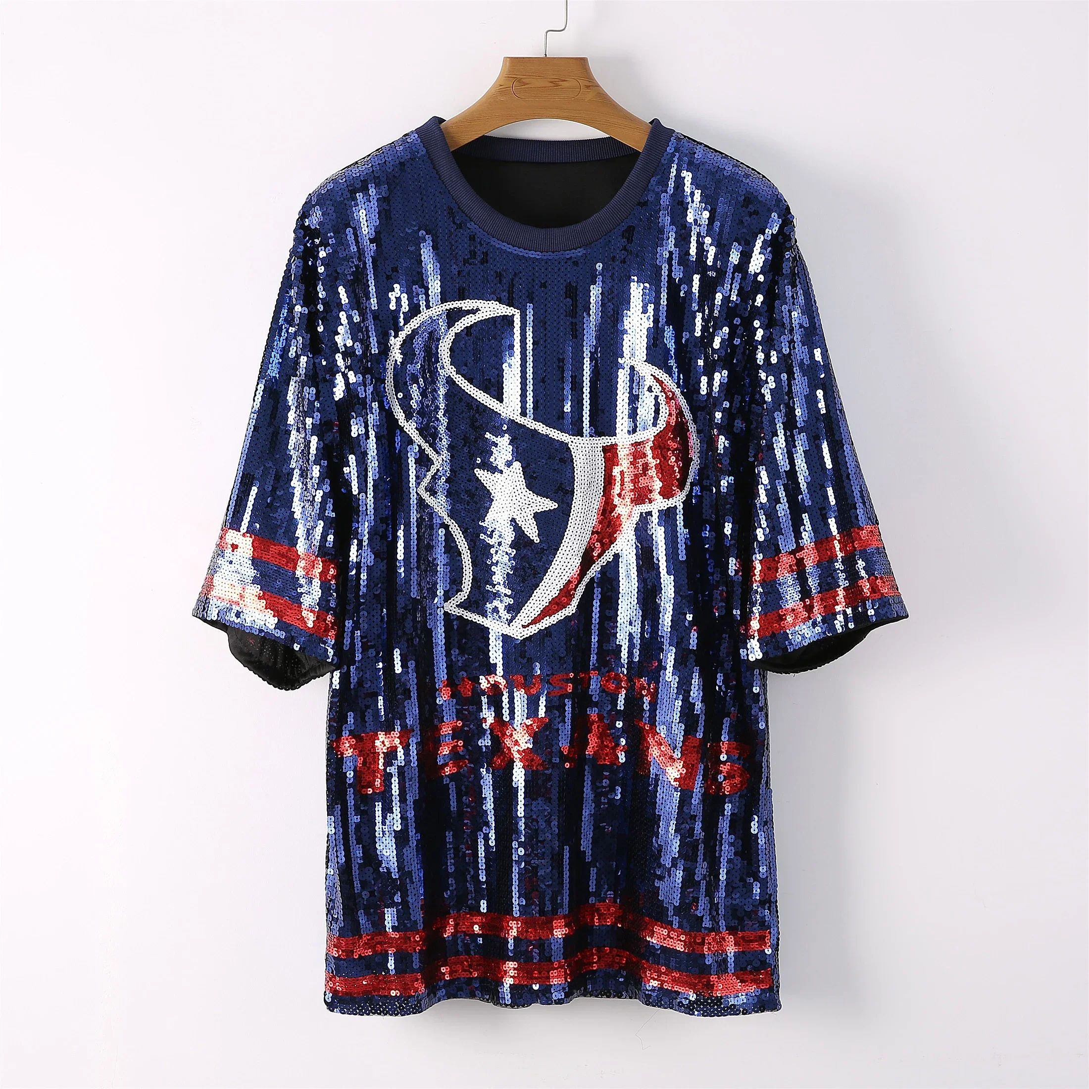 Blue Sequin Game Day Dress – Sparkly Football Party Outfit f