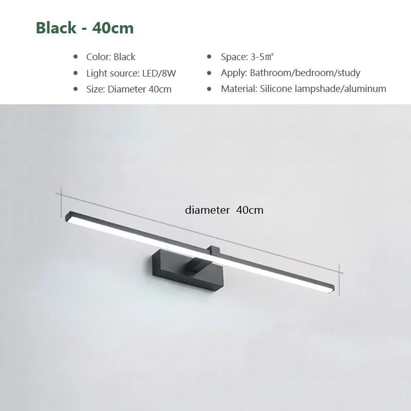 Modern Waterproof LED Vanity Mirror Light Bar for Bathroom Wall