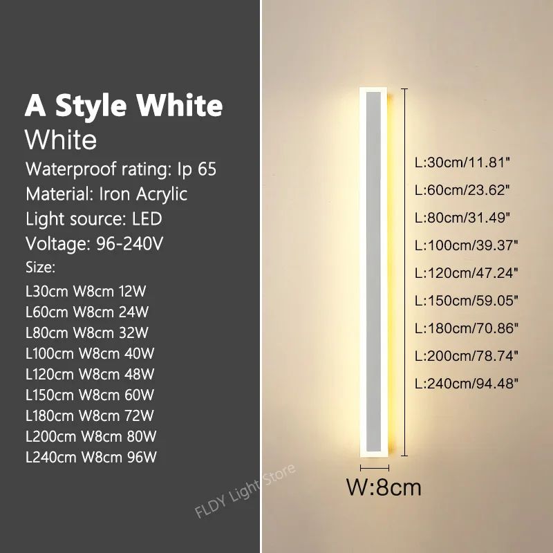 Modern Waterproof LED Wall Light Bar for Outdoor Garden & Villa Decor