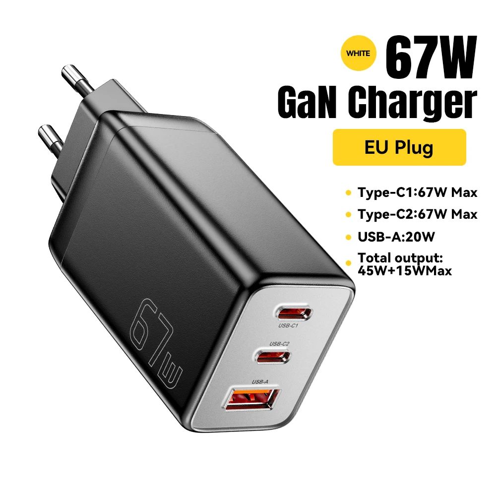 Essager 67W GaN Fast Charger – PD 3.0 USB C Wall Charger for Laptop & iPhone