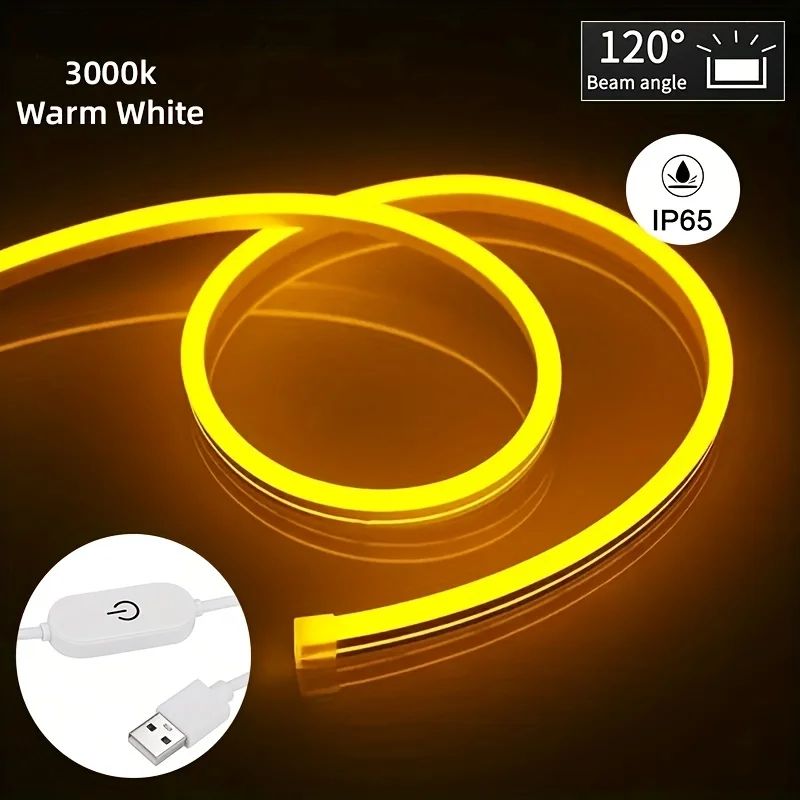 Smart Touch Neon LED Light Strip – Dimmable Waterproof LED Rope Light for Custom Decor