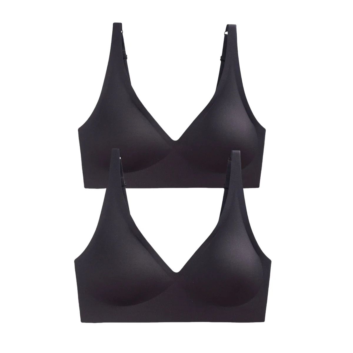 Seamless Wireless Push Up Bra Set – Soft Padded Everyday Comfort Bras (2-Pack)