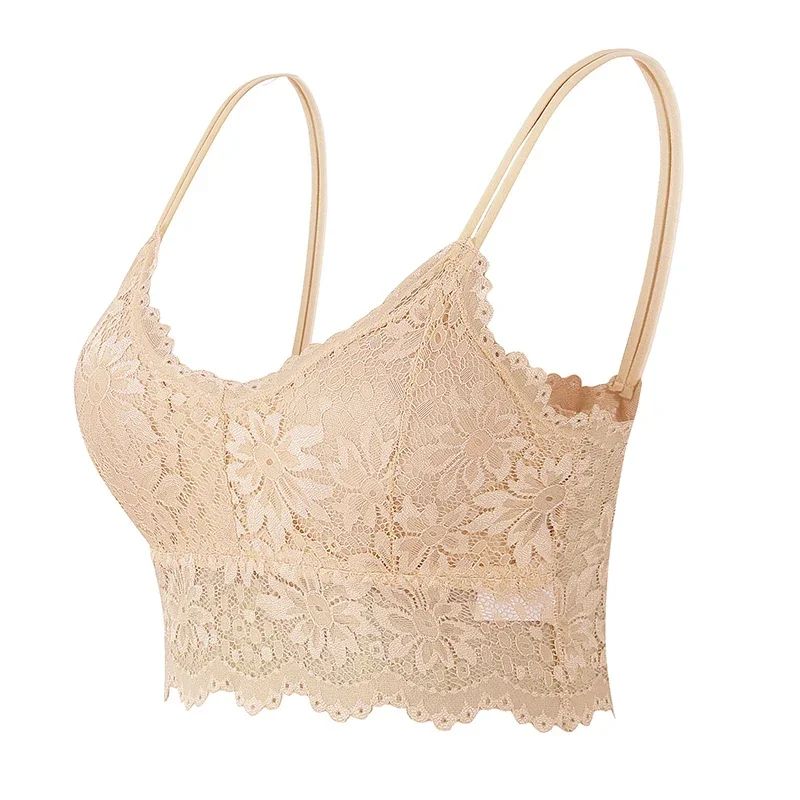 ComfortEase Lace Wireless Bralette – Seamless Hollow Out Lace Bra for Women