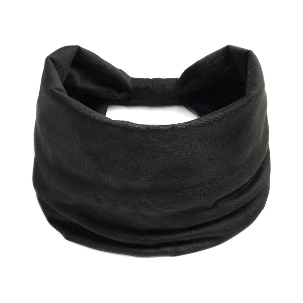 Boho Cotton Wide Headbands for Women – Non-Slip Yoga & Sport Hair Wrap