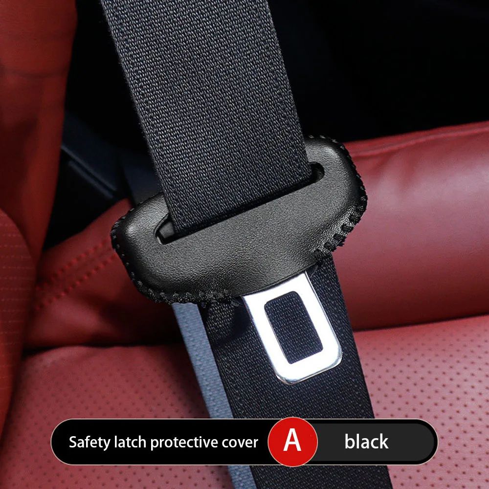 Universal seat belt buckle cover in PU Leather โ Anti-Scratch, Quiet-Ride Protector for Car Interiors