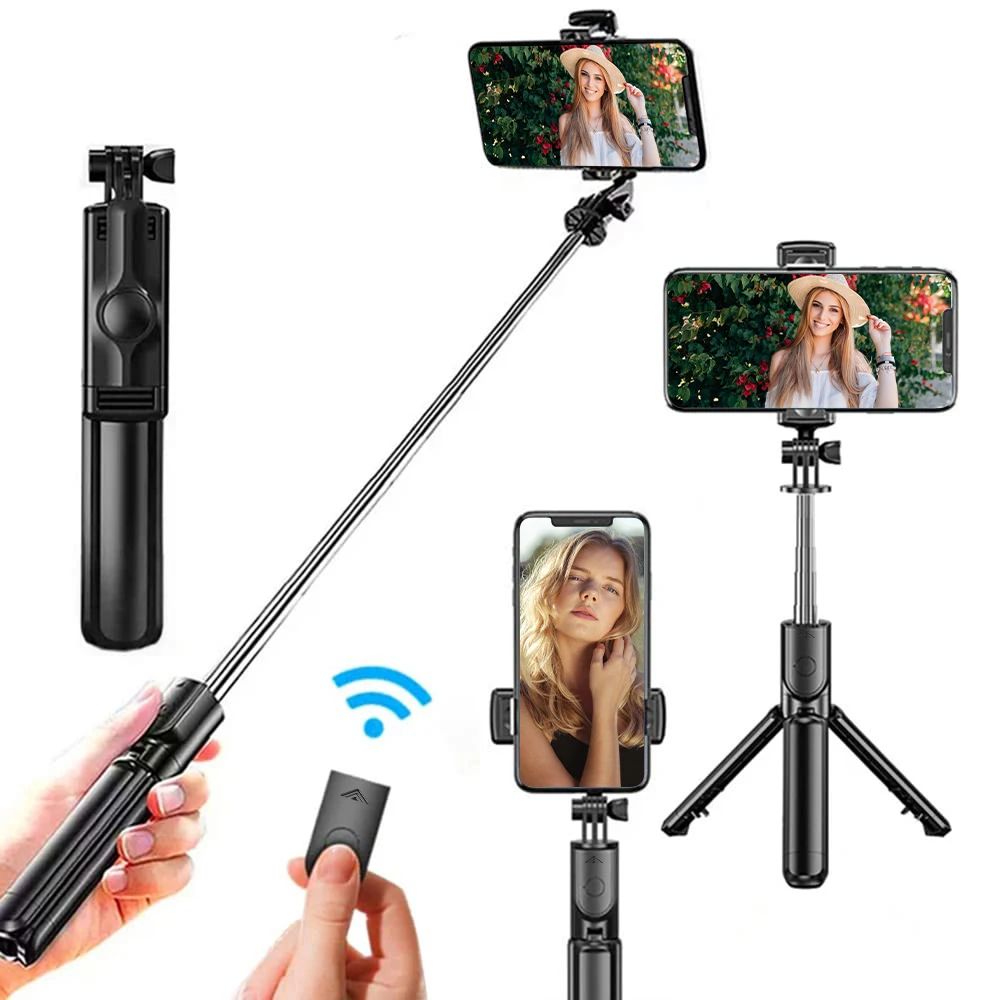 Extendable Bluetooth Selfie Stick Tripod with Remote for iPhone & Android