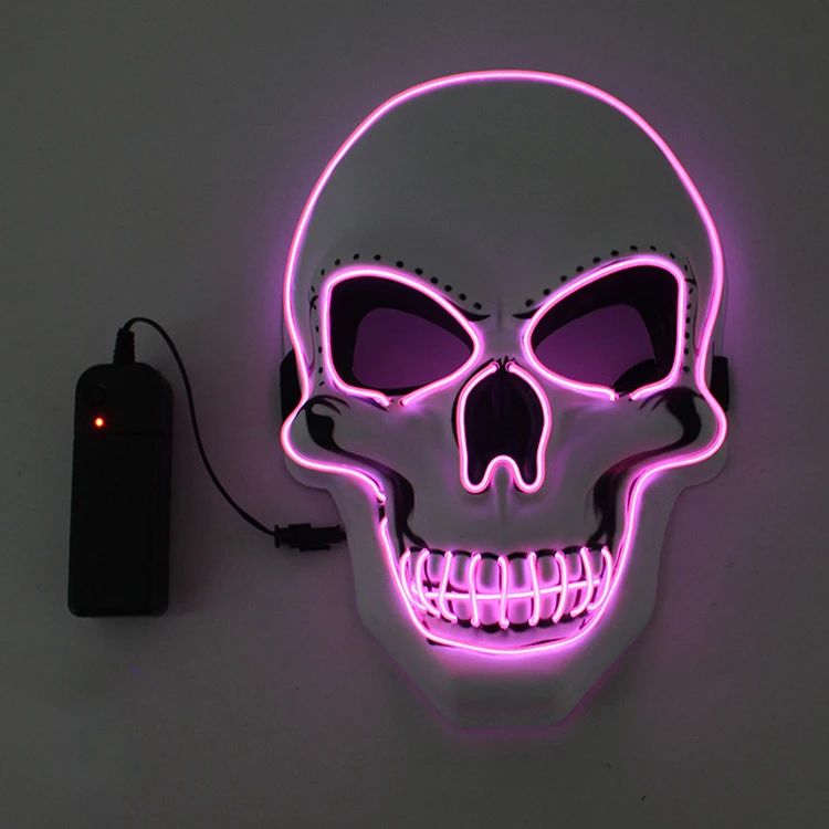 LED Skull Mask – Glowing Halloween Cosplay Mask with Cold Light Effects