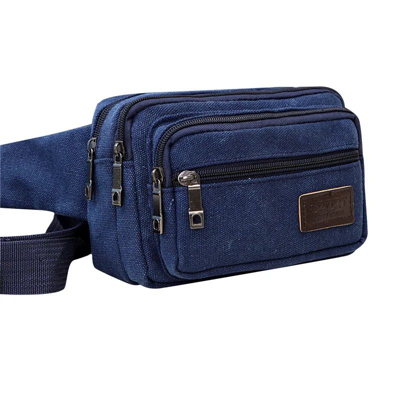 Rugged Canvas Waist Bag for Men – Durable Outdoor Sports Waist Pack with Large Capacity