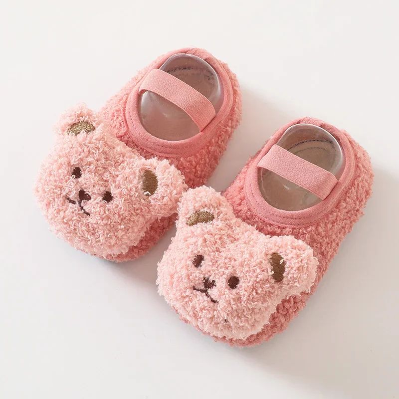 Cartoon Bear Warm Baby Winter Shoes - Soft Non-Slip Newborn & Toddler First Walkers