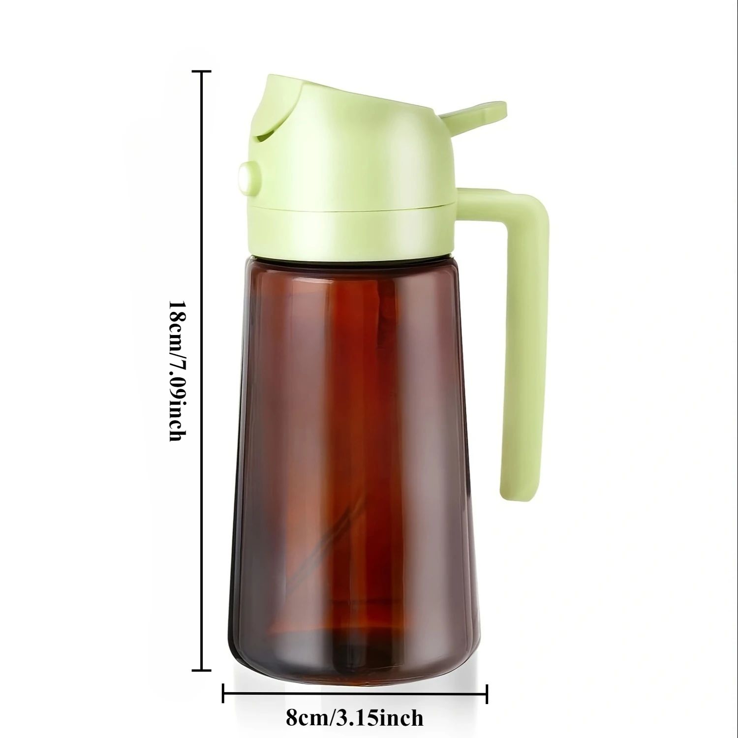 2-in-1 Light-Protect Olive Oil Sprayer & Dispenser Bottle (470ml Glass)