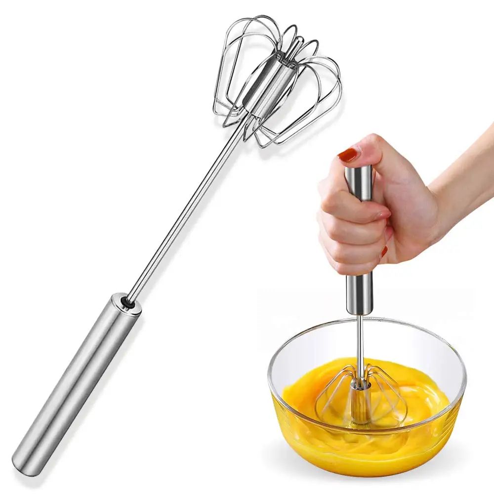 4-Speed Manual Hand Mixer Battery-Free Handheld Blender for Baking & Cooking