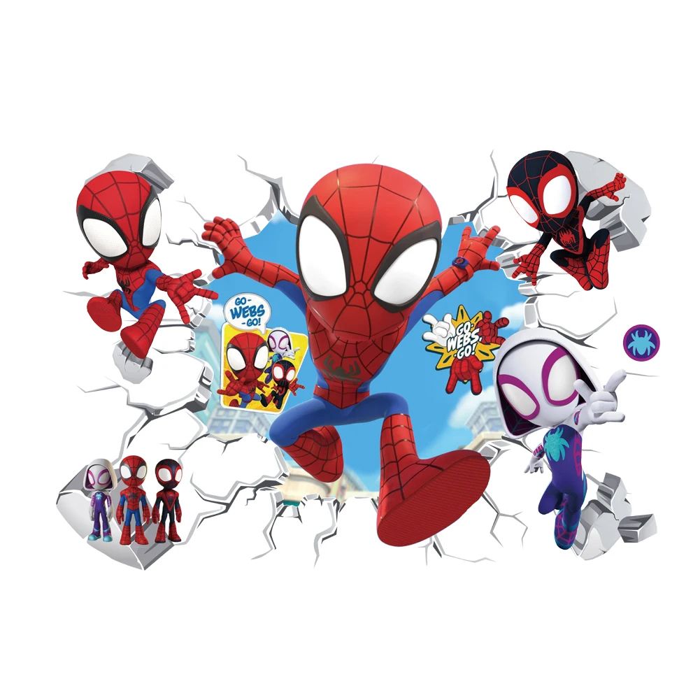 Spiderman Wall Stickers for Kids Room – Removable Superhero Wall Decor Decals