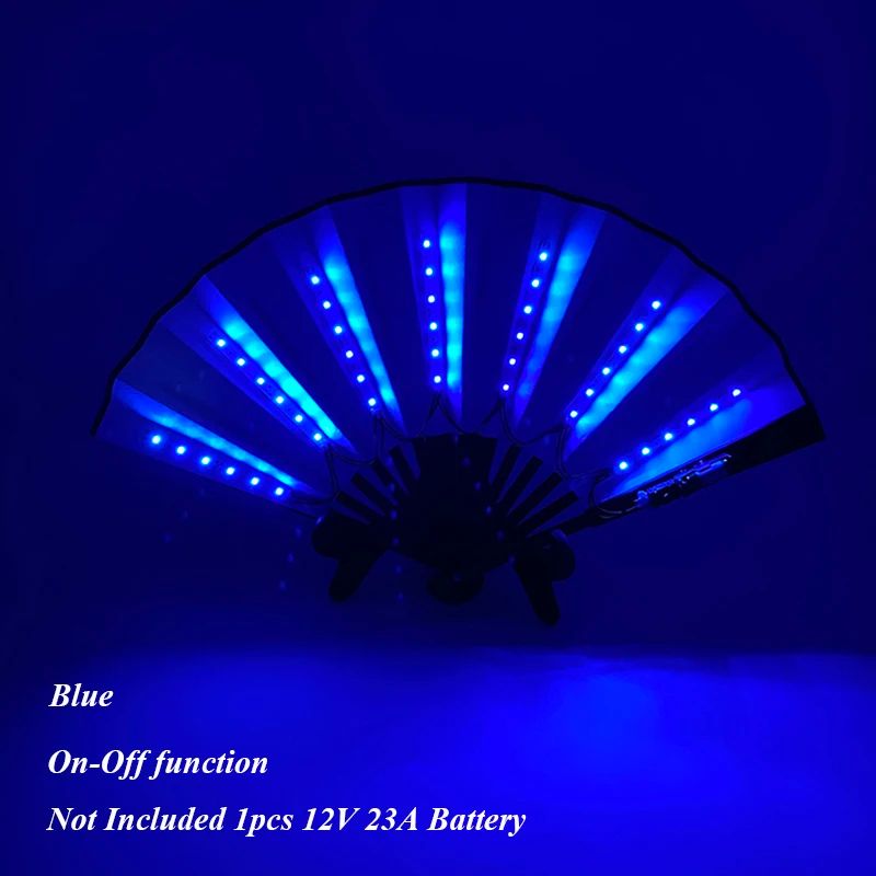 LED Rave Fan Light Up Folding Fan for Parties, Festivals and Weddings