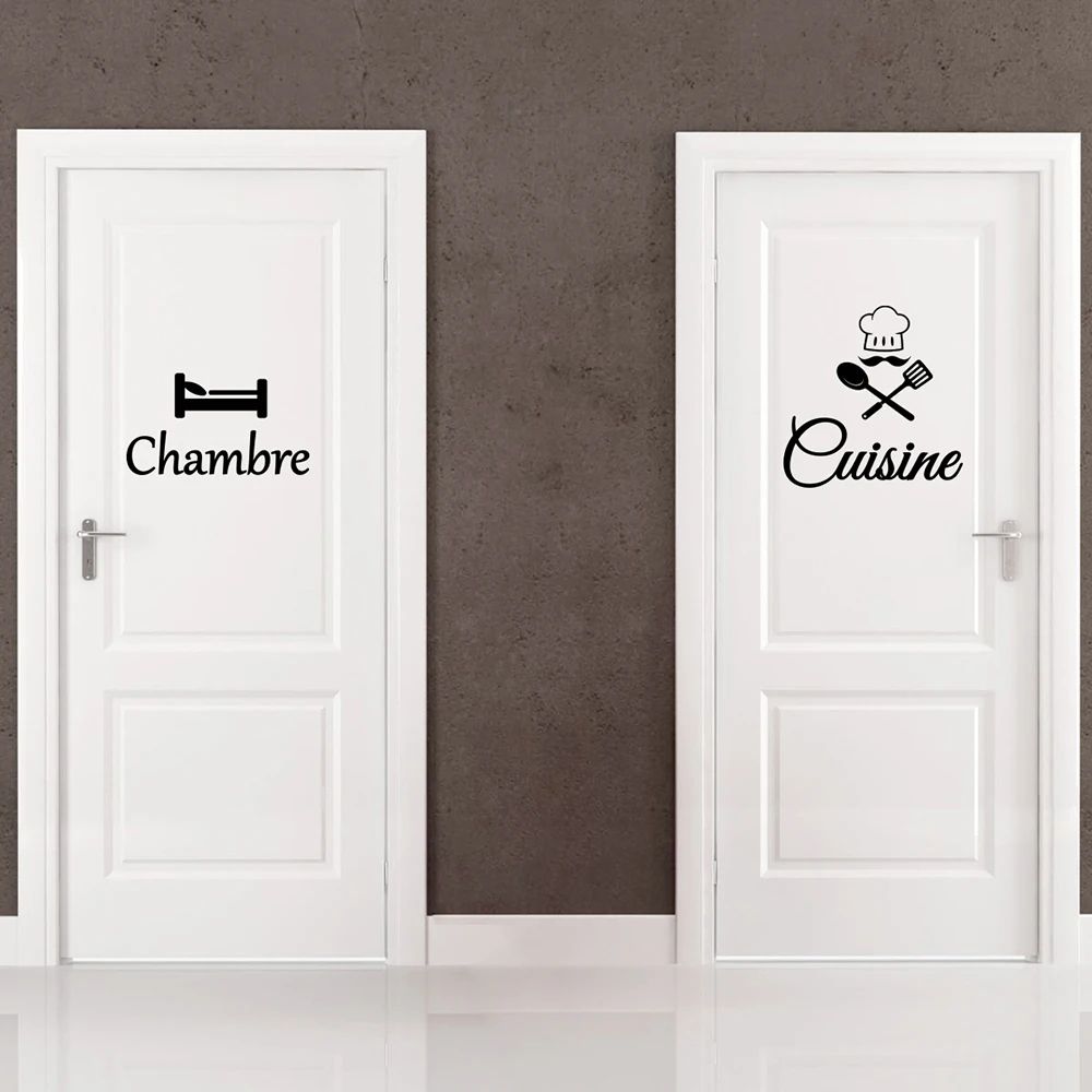 French Chef Kitchen Door Sticker Vinyl Decal for Kitchen Bedroom and Pantry