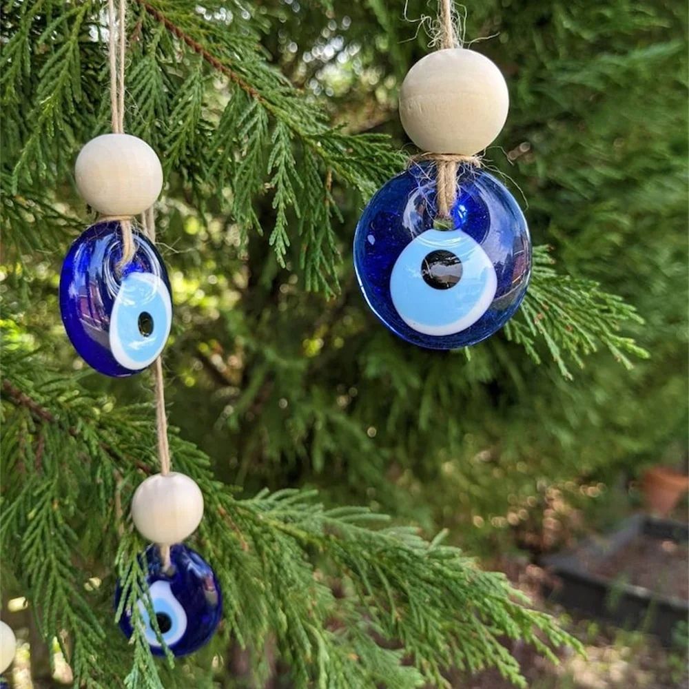 Handcrafted Blue Evil Eye Wall Hanging Protection Charm Decor