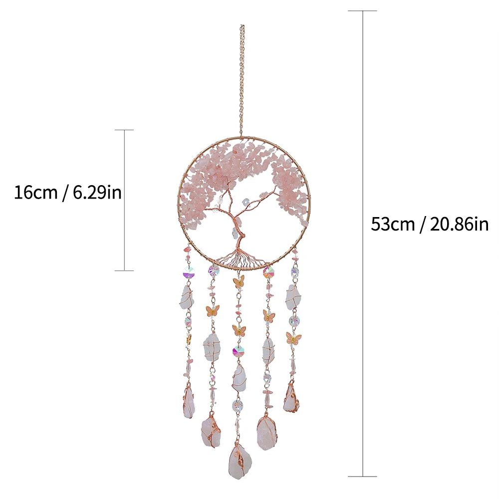 Agate Dream Catcher Crystal Wall Hanging Moon Sun Star Boho Decor