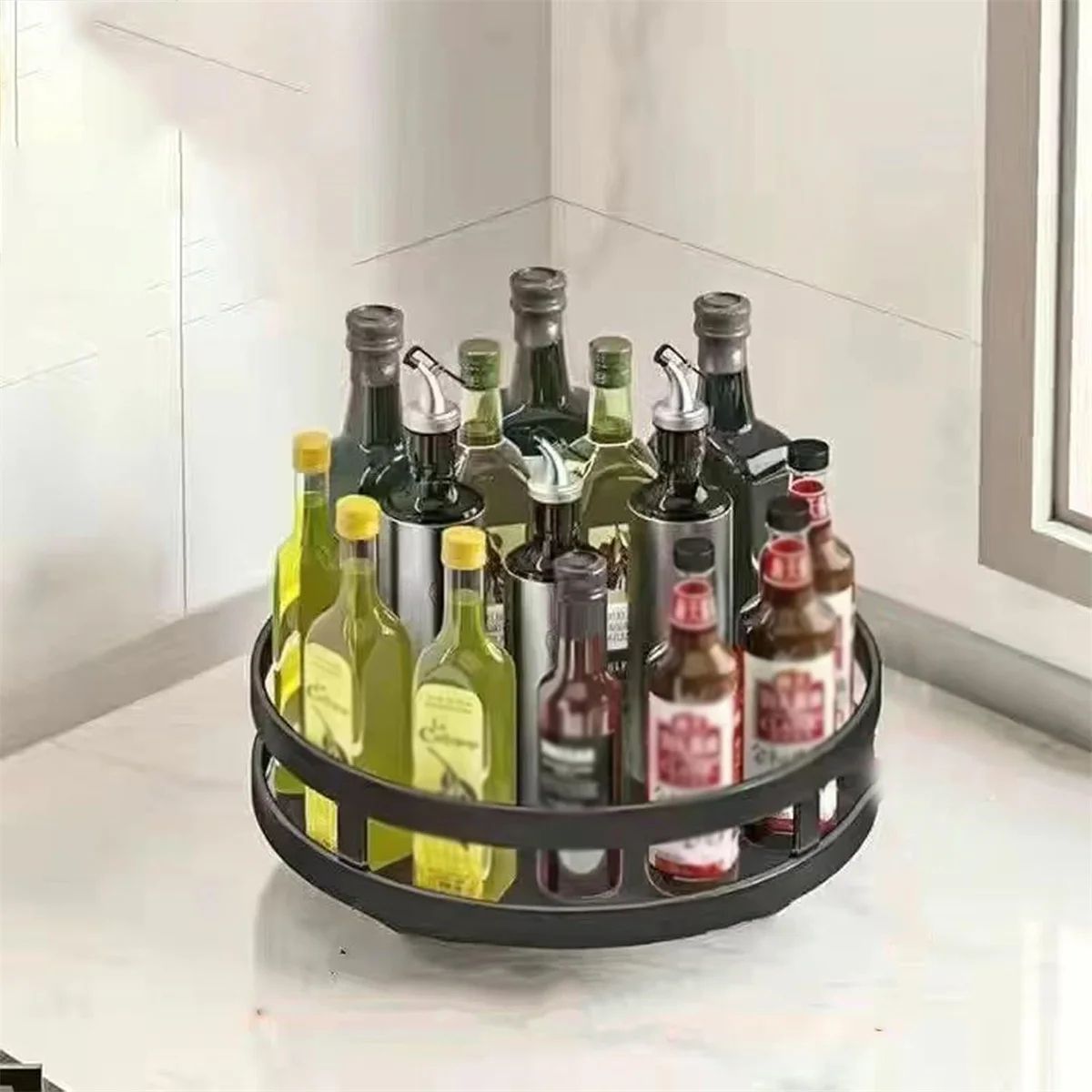360° Rotating Kitchen Storage Turntable – Lazy Susan Organizer for Spices & Essentials